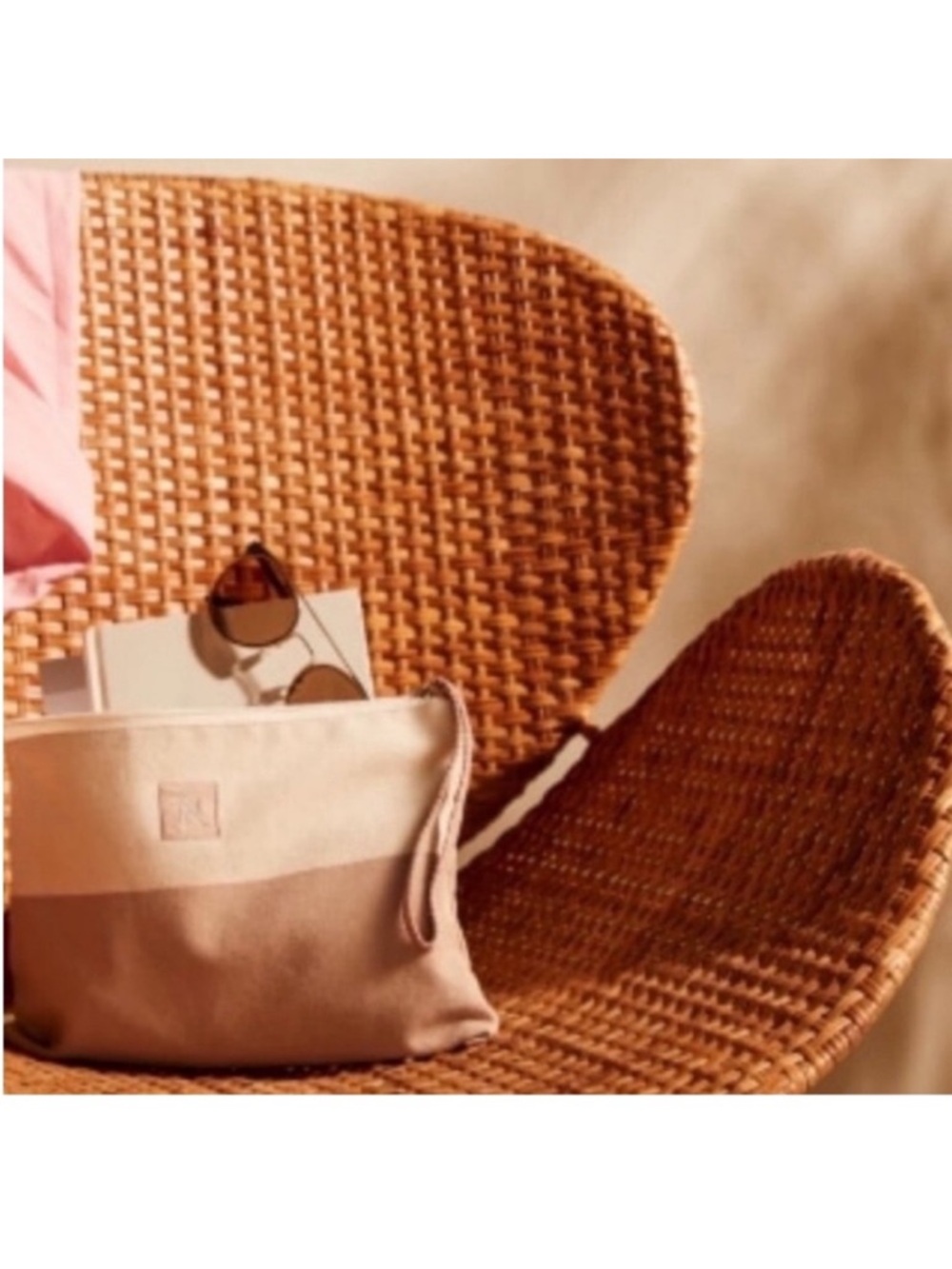 Nespresso Two-Tone Beige Canvas Cosmetic Pouch